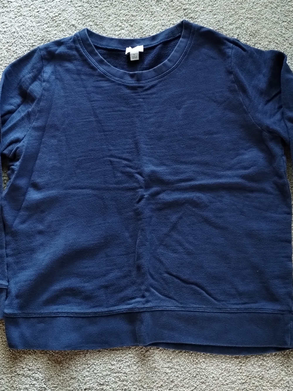 J. Crew Ladies Navy Blue Crewneck Sweatshirt....Size Large